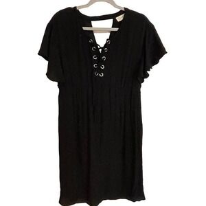 JESSICA SIMPSON MATERNITY DRESS SIZE MEDIUM BLACK FLOWY BOHO